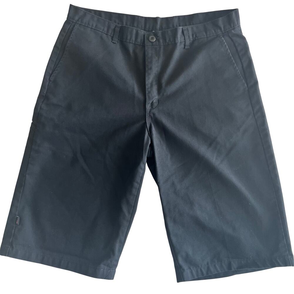 Men Black Dickies Shorts Size 38 Flat Front Chino Below Knee